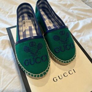 Gucci Green and Blue Espadrilles